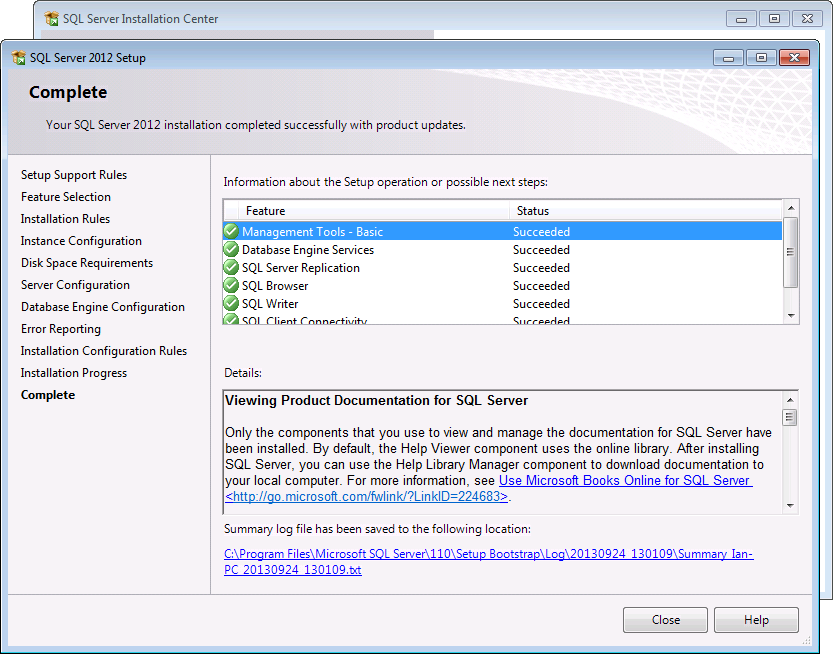 Installation complete перевод. SQL Server 2012 Express. SQL Server books online. Instance MS SQL. Installation is complete.